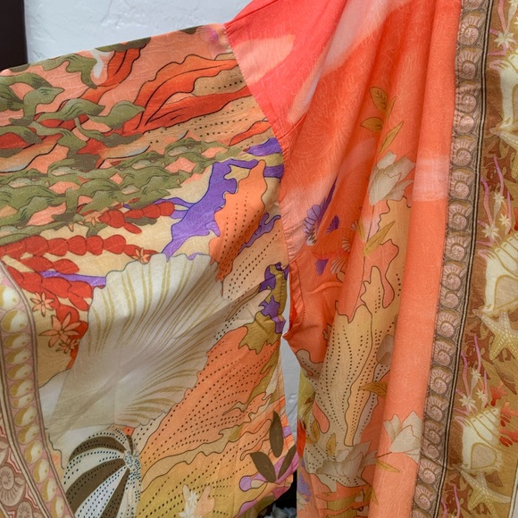 New Gorgeous Bohemian Mixed Floral Print Mermaid Kimono Duster Jacket Robe - Picture 11 of 14